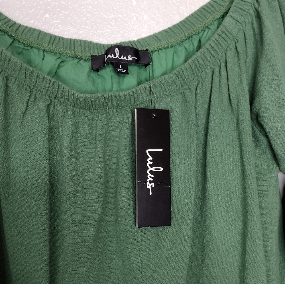 NWT Lulus Linen Blend Mini Dress - Picture 9 of 12